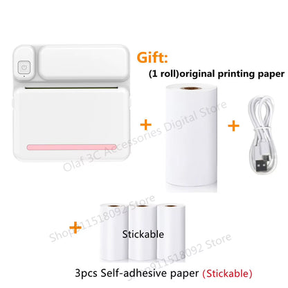 Portable Mini Label Printer Photo Thermal Adhesive Labels Printers Inkless Bluetooth Pocket Mini Printer Stickers Maker 57MM