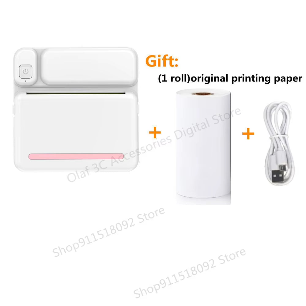 Portable Mini Label Printer Photo Thermal Adhesive Labels Printers Inkless Bluetooth Pocket Mini Printer Stickers Maker 57MM