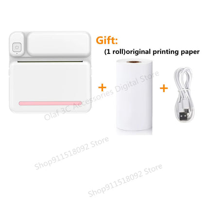 Portable Mini Label Printer Photo Thermal Adhesive Labels Printers Inkless Bluetooth Pocket Mini Printer Stickers Maker 57MM