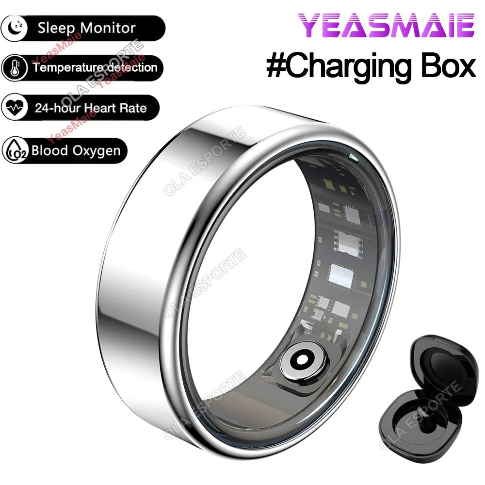 New Smart Ring Men Women 5ATM Waterproof Health Monitor Heart Rate Sleep Monitor Muilt Sport Modes Tracker Smart Ring Pedometer