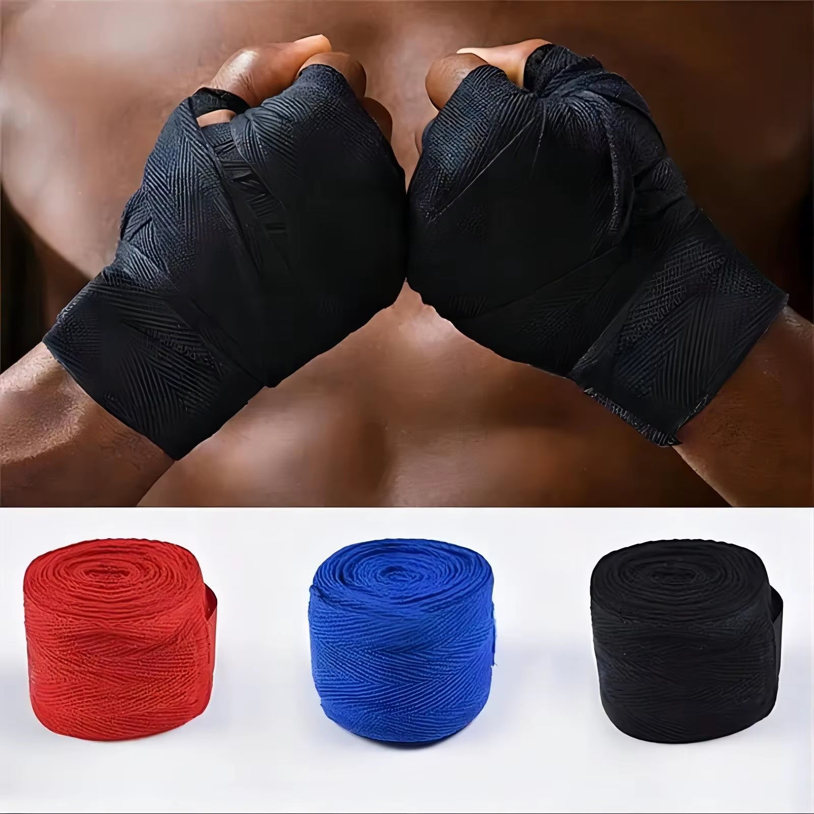 Professional Cotton Boxing Bandage, 2.5M Mma Training Gloves, Sweat-Absorbing Elastic Hand Wrap, Sports and Fitness Resistance Band