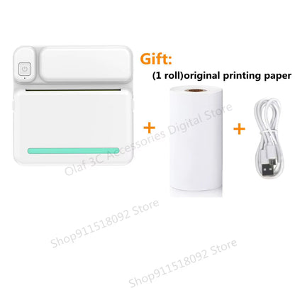 Portable Mini Label Printer Photo Thermal Adhesive Labels Printers Inkless Bluetooth Pocket Mini Printer Stickers Maker 57MM