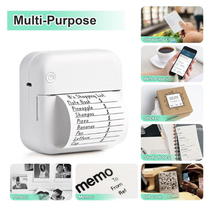 Portable Mini Label Printer Photo Thermal Adhesive Labels Printers Inkless Bluetooth Pocket Mini Printer Stickers Maker 57MM