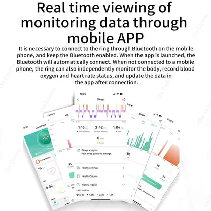 New Smart Ring Men Women 5ATM Waterproof Health Monitor Heart Rate Sleep Monitor Muilt Sport Modes Tracker Smart Ring Pedometer