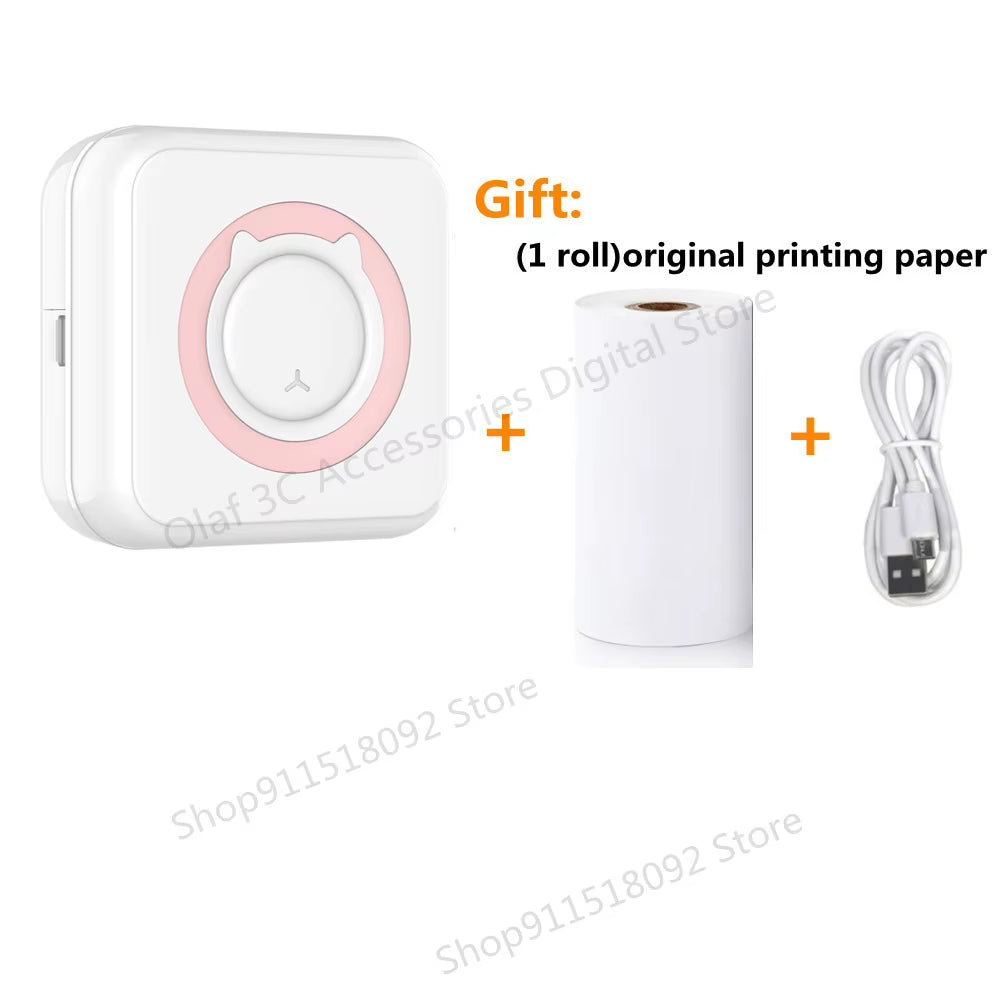 Portable Mini Label Printer Photo Thermal Adhesive Labels Printers Inkless Bluetooth Pocket Mini Printer Stickers Maker 57MM