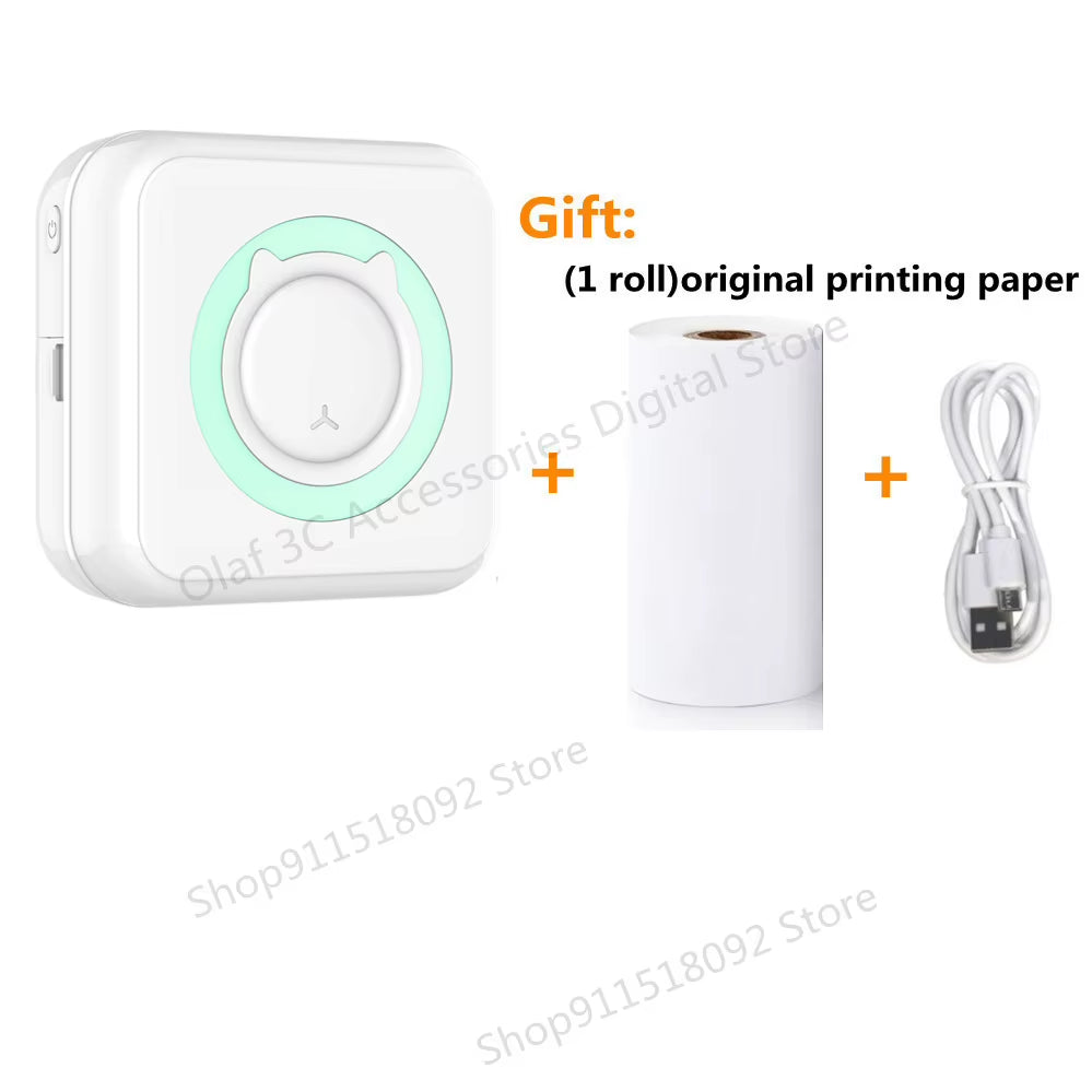 Portable Mini Label Printer Photo Thermal Adhesive Labels Printers Inkless Bluetooth Pocket Mini Printer Stickers Maker 57MM
