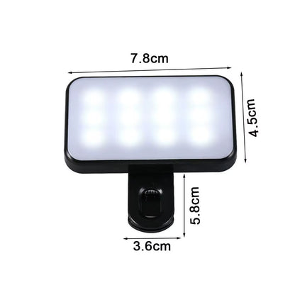 Portable Mini Selfie Fill Light Rechargeable 3 Modes Adjustable Brightness Clip on for Mobile Phone Make up Computer Fill Light