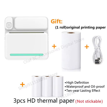 Portable Mini Label Printer Photo Thermal Adhesive Labels Printers Inkless Bluetooth Pocket Mini Printer Stickers Maker 57MM