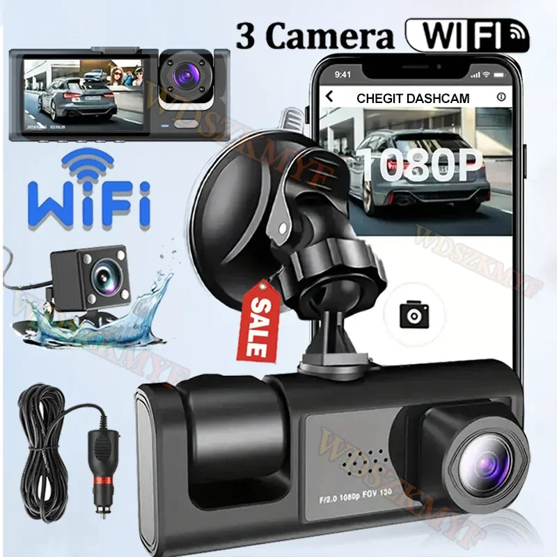 2/3 Channel WIFI APP Control Car Dvr 1080P Dash Cam for Cars Front and Rear View Recorder Video Car Camera for Car Assecories