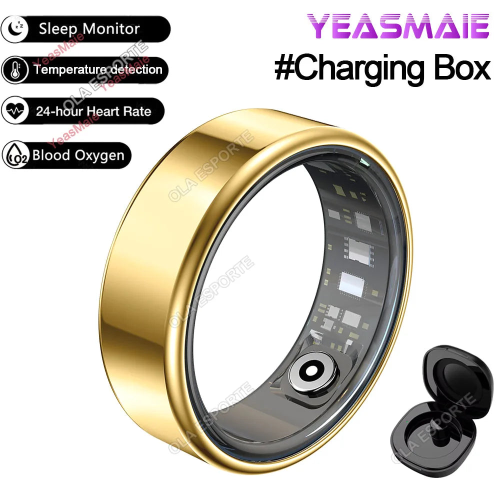 New Smart Ring Men Women 5ATM Waterproof Health Monitor Heart Rate Sleep Monitor Muilt Sport Modes Tracker Smart Ring Pedometer