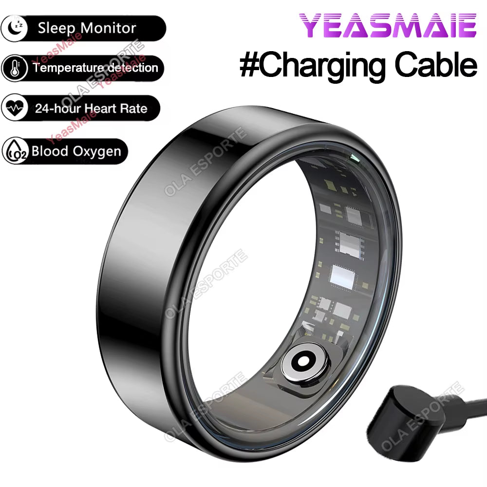 New Smart Ring Men Women 5ATM Waterproof Health Monitor Heart Rate Sleep Monitor Muilt Sport Modes Tracker Smart Ring Pedometer