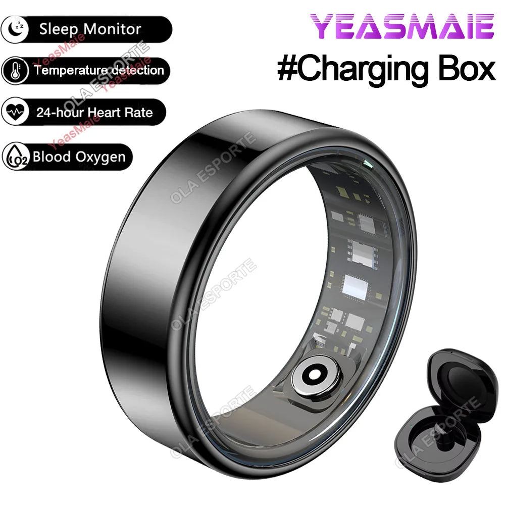 New Smart Ring Men Women 5ATM Waterproof Health Monitor Heart Rate Sleep Monitor Muilt Sport Modes Tracker Smart Ring Pedometer