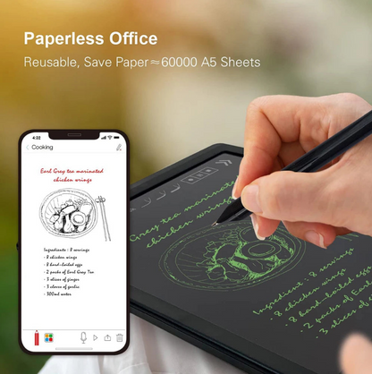 Set de escritura inteligente Bisofice con bolígrafo digital – Smartpen, cuaderno A5 de cuero PU reutilizable y tableta de escritura B5